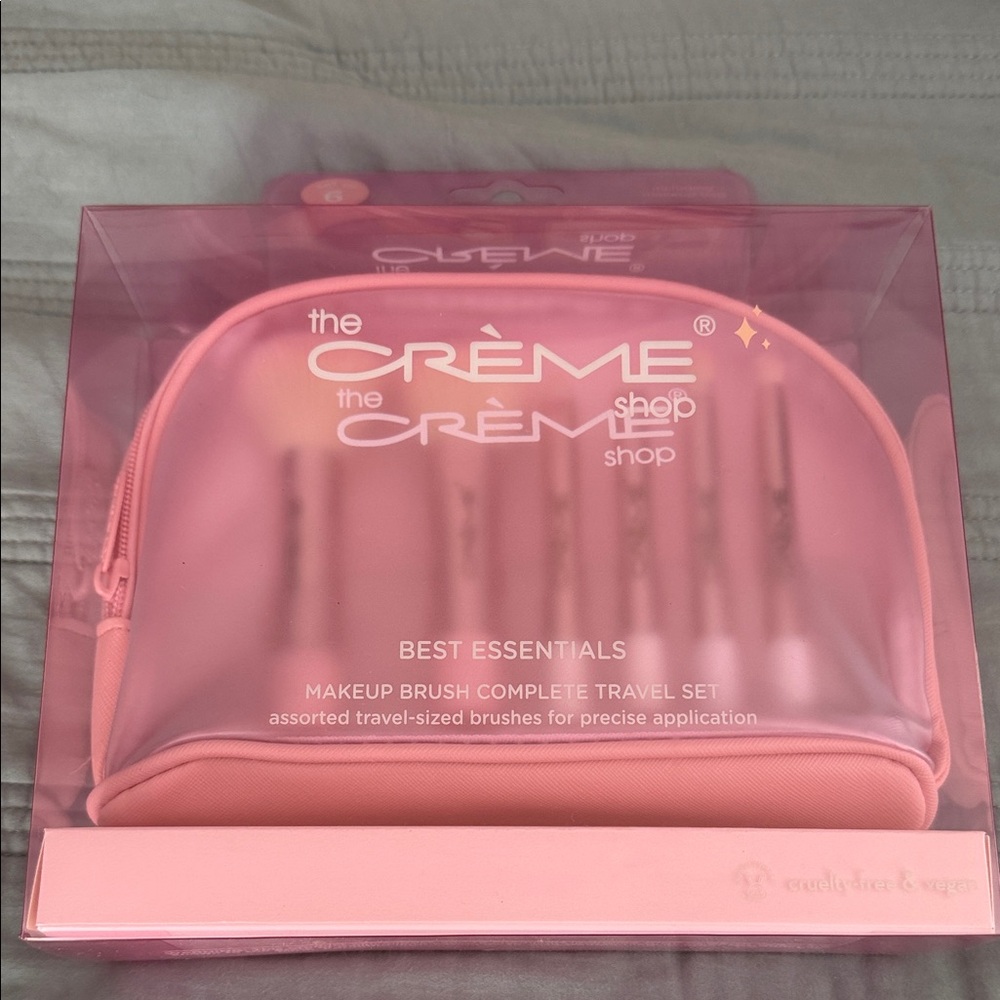The‎ Creme Shop Pink Makeup Brush Travel Set NWT